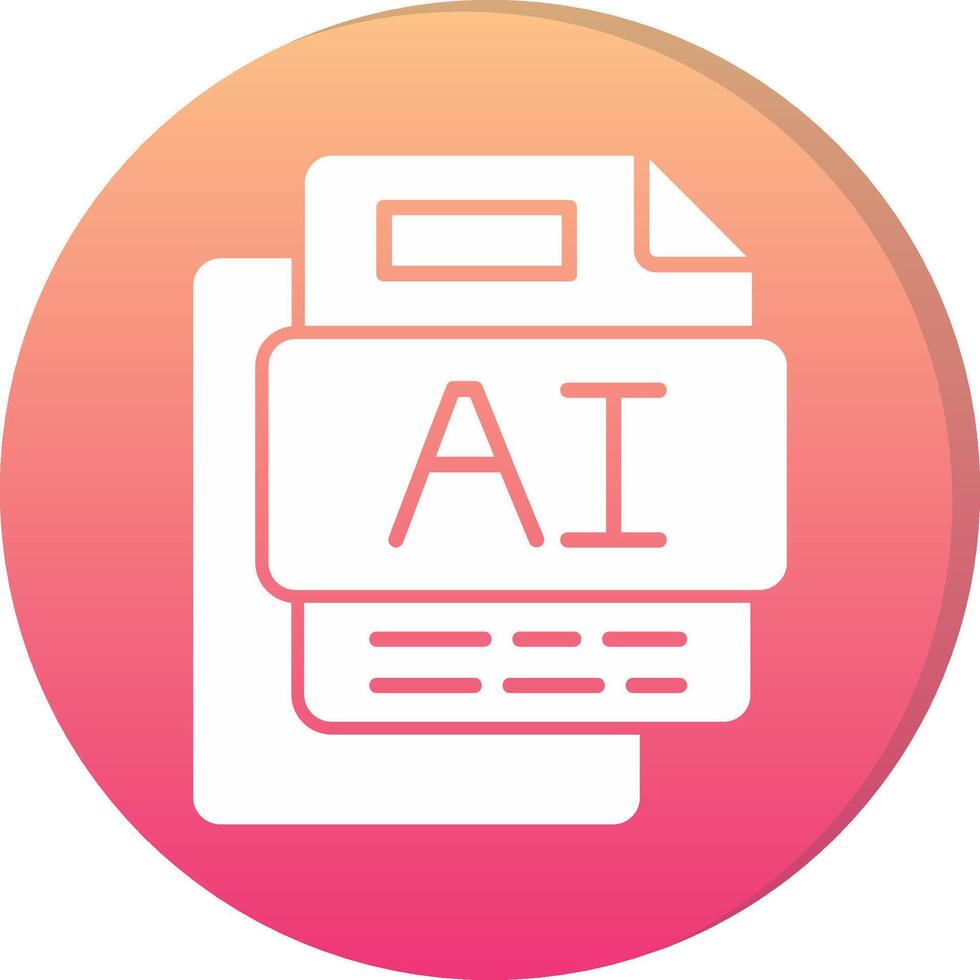AI File Circle Icon vector