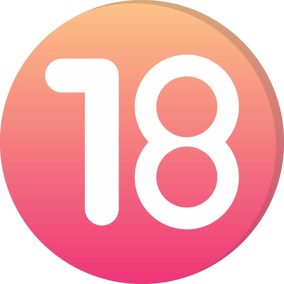 Eighteen Circle Icon vector