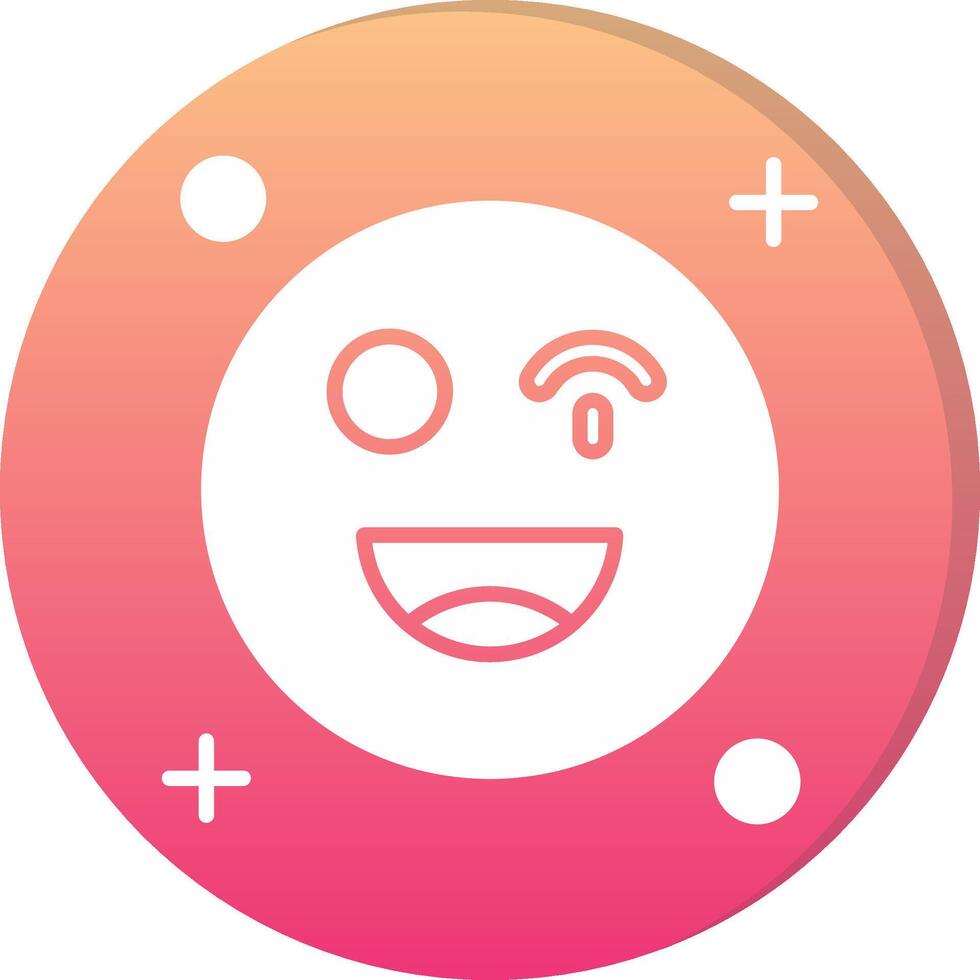 Wink Circle Icon vector