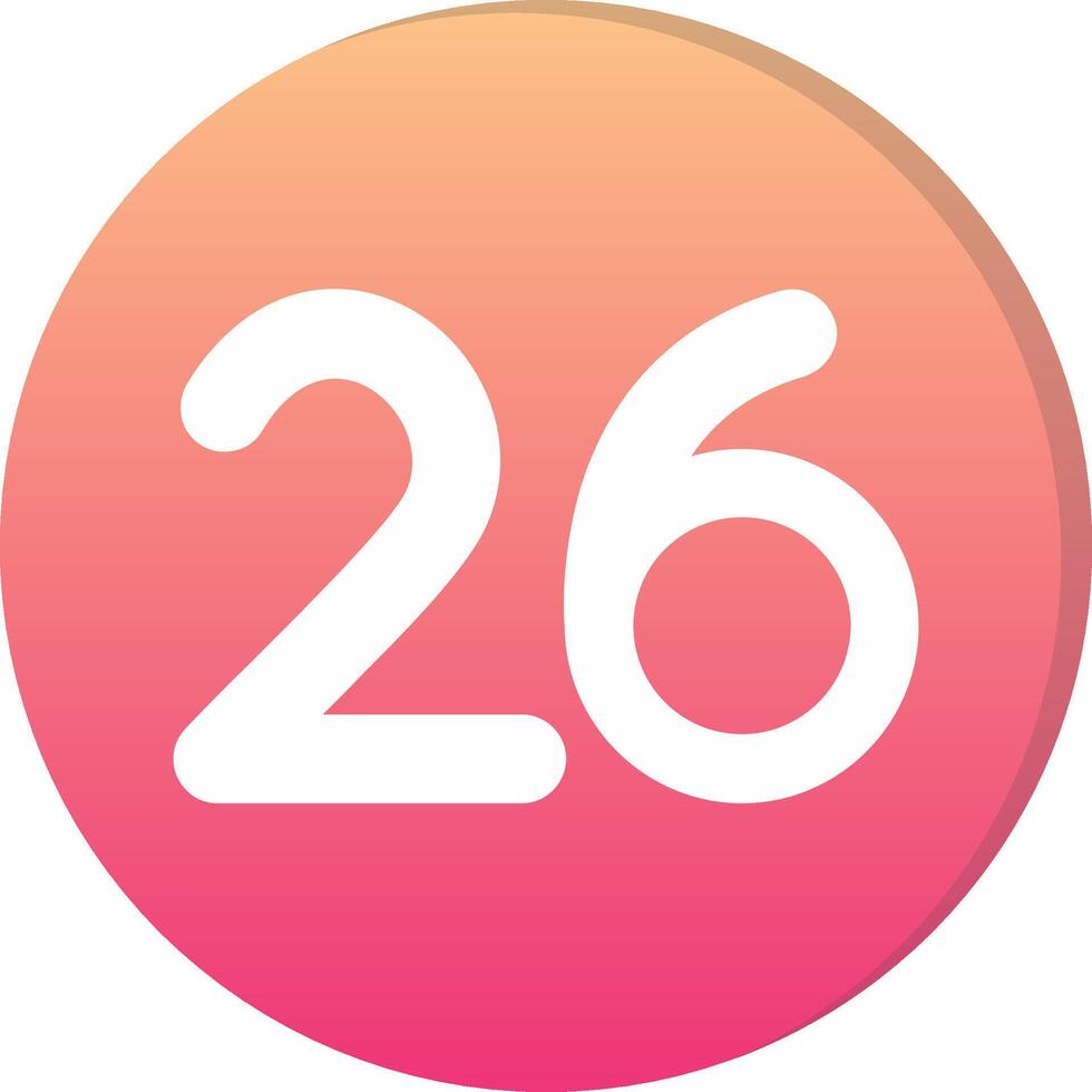 Twenty six Circle Icon vector