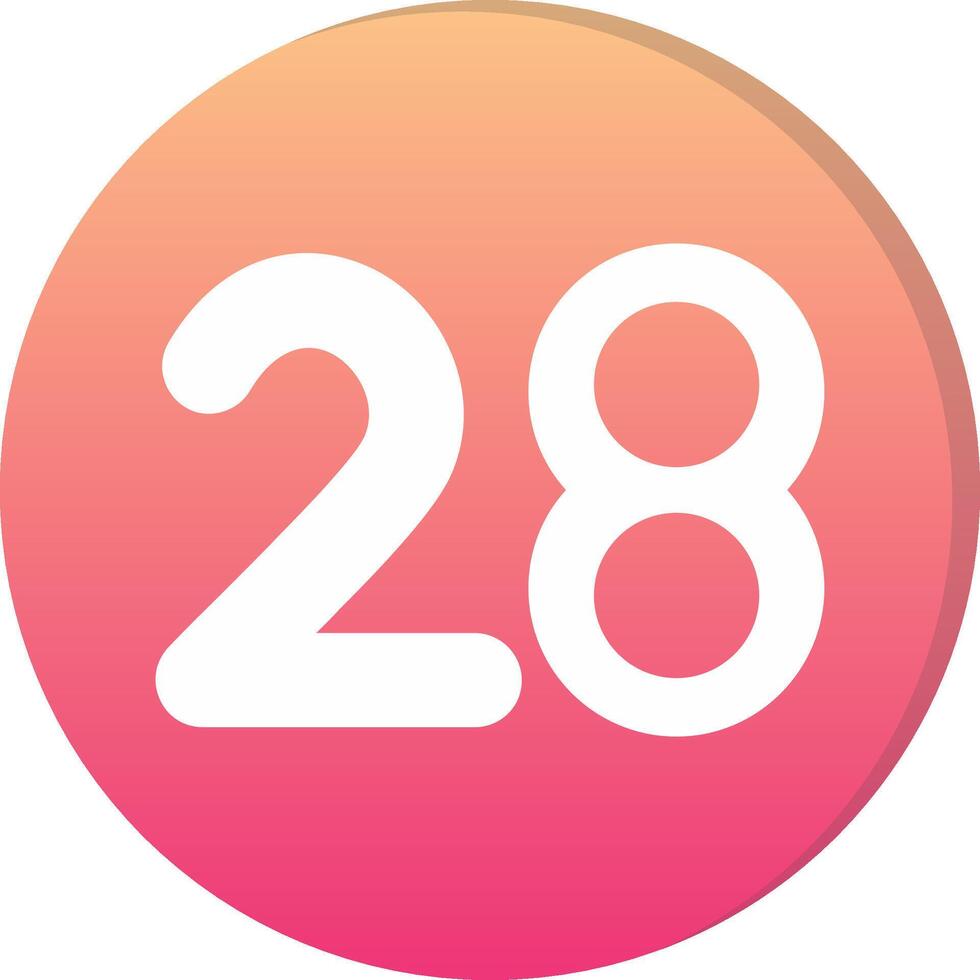 Twenty eight Circle Icon vector