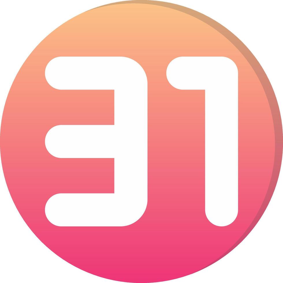 Thirty one Circle Icon vector