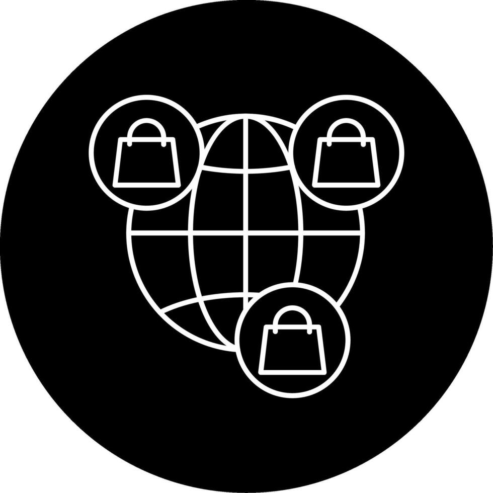 Worldwide Shopping Circle Icon vector