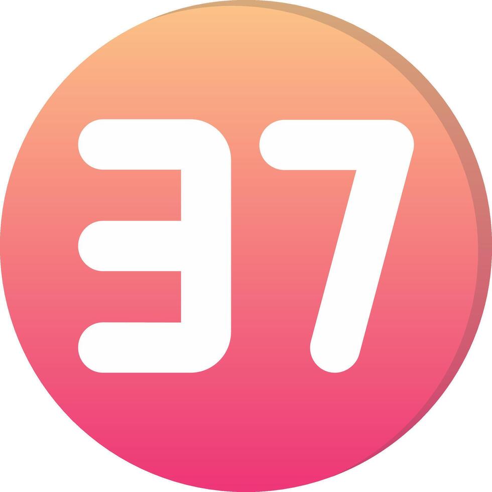Thirty seven Circle Icon vector