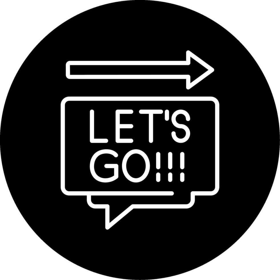 Lets Go Circle Icon vector