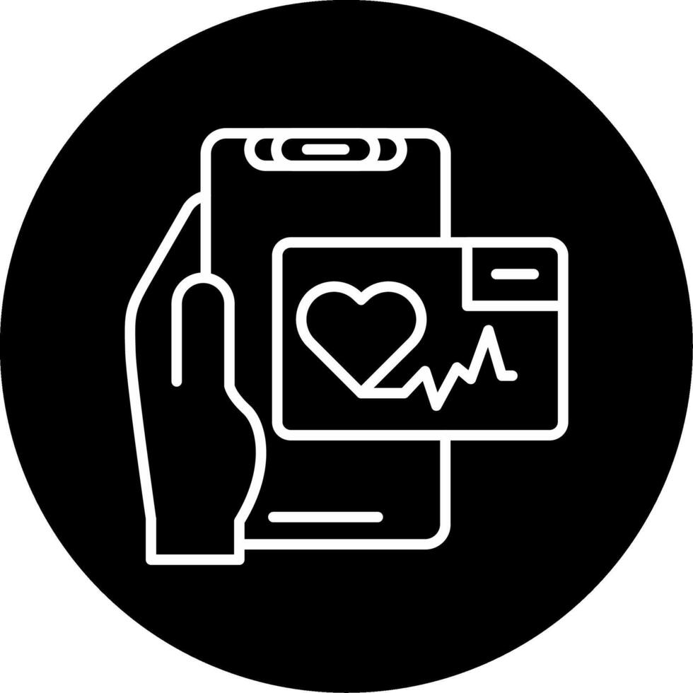 Heart Rate App Circle Icon vector