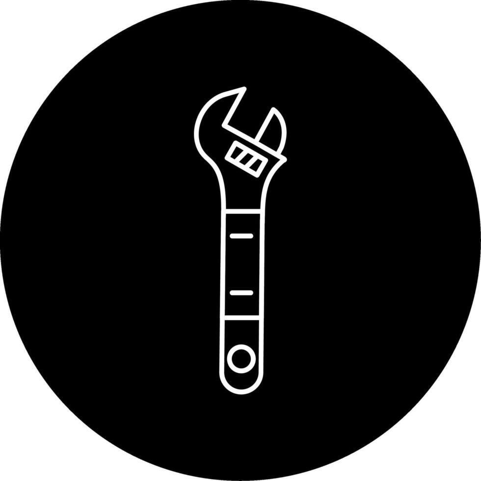 Adjustable Wrench Circle Icon vector