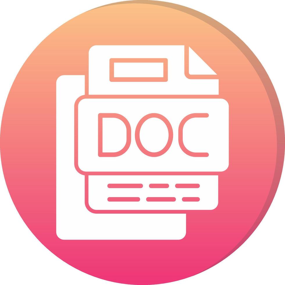 DOC File Circle Icon vector