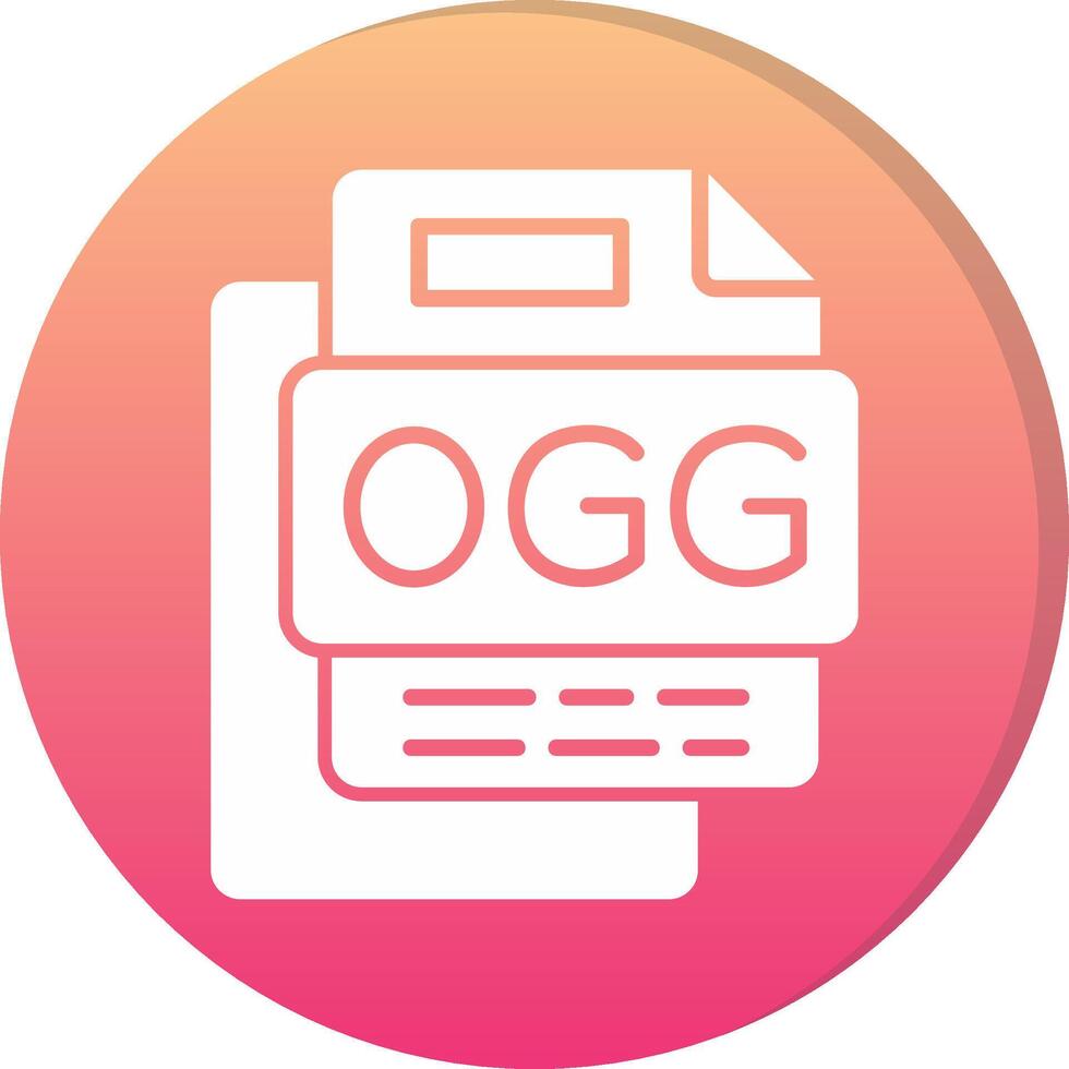 OGG File Circle Icon vector