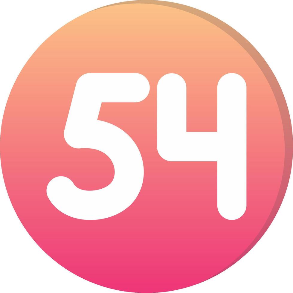 Fifty four Circle Icon vector