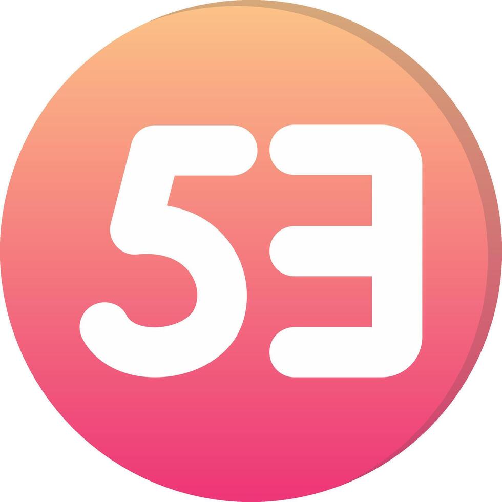 Fifty three Circle Icon vector