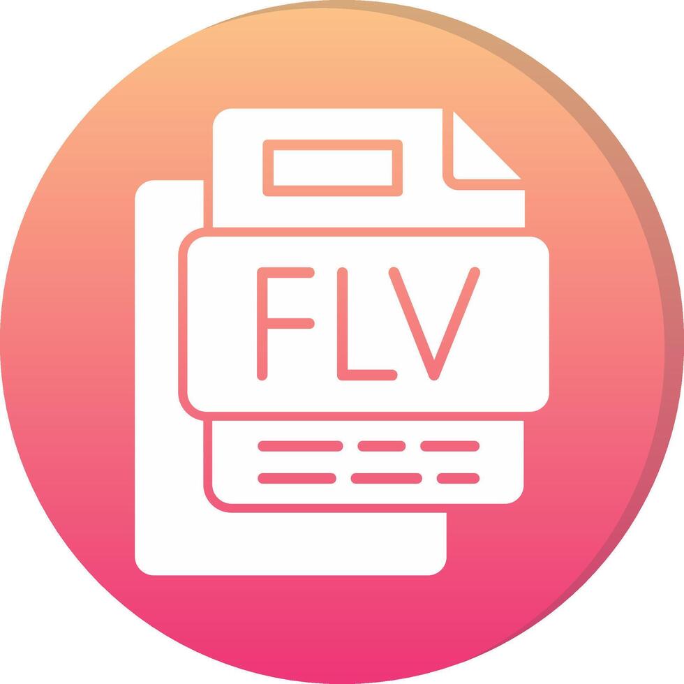 FLV File Circle Icon vector