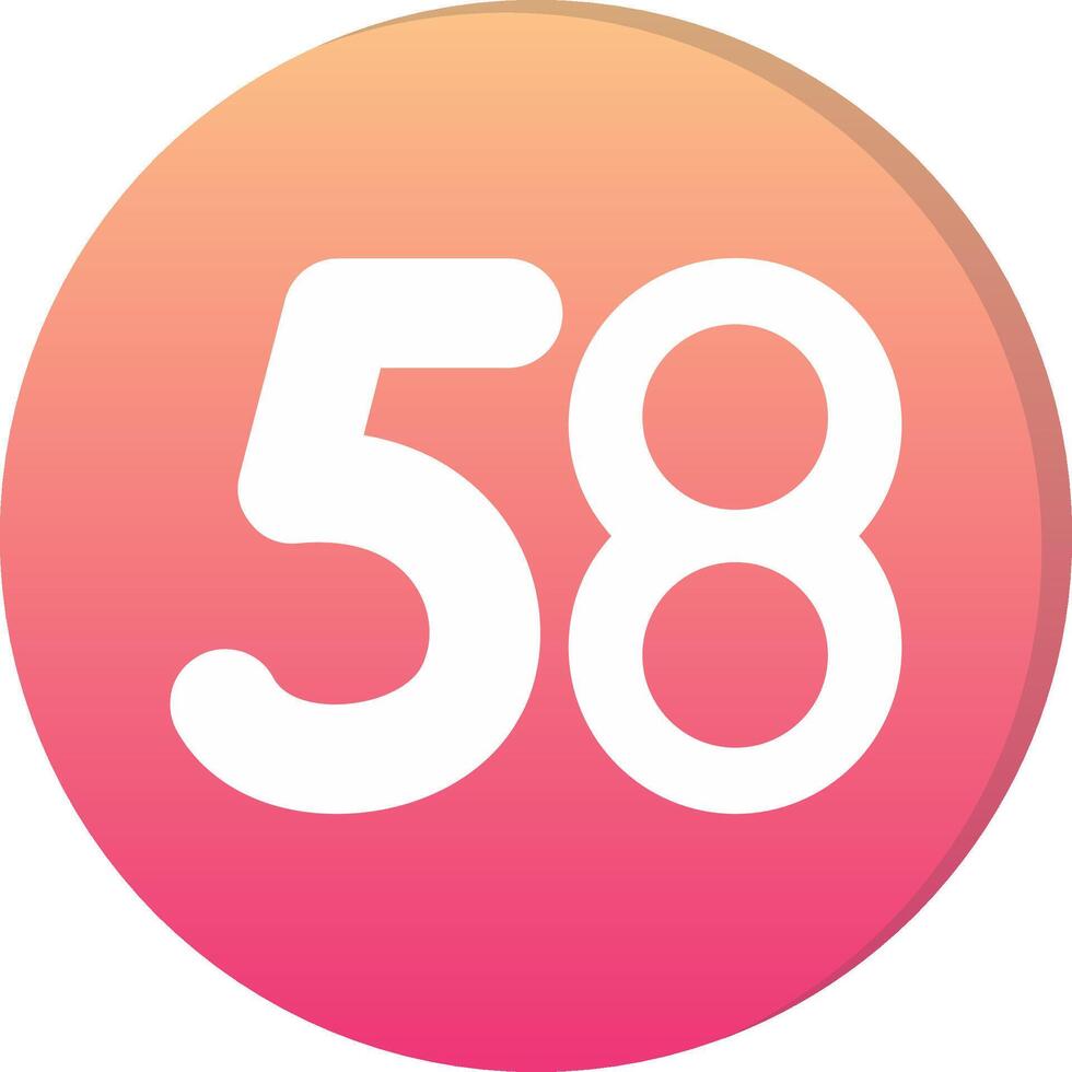 Fifty eight Circle Icon vector