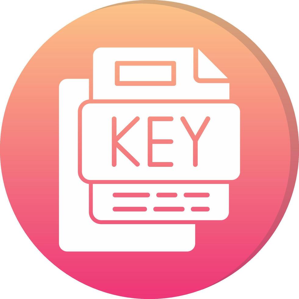 KEY File Circle Icon vector