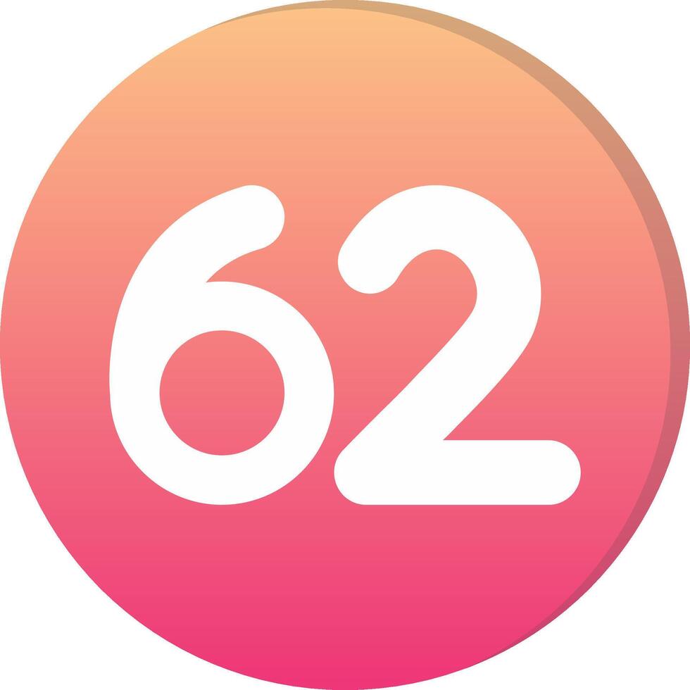 Sixty two Circle Icon vector