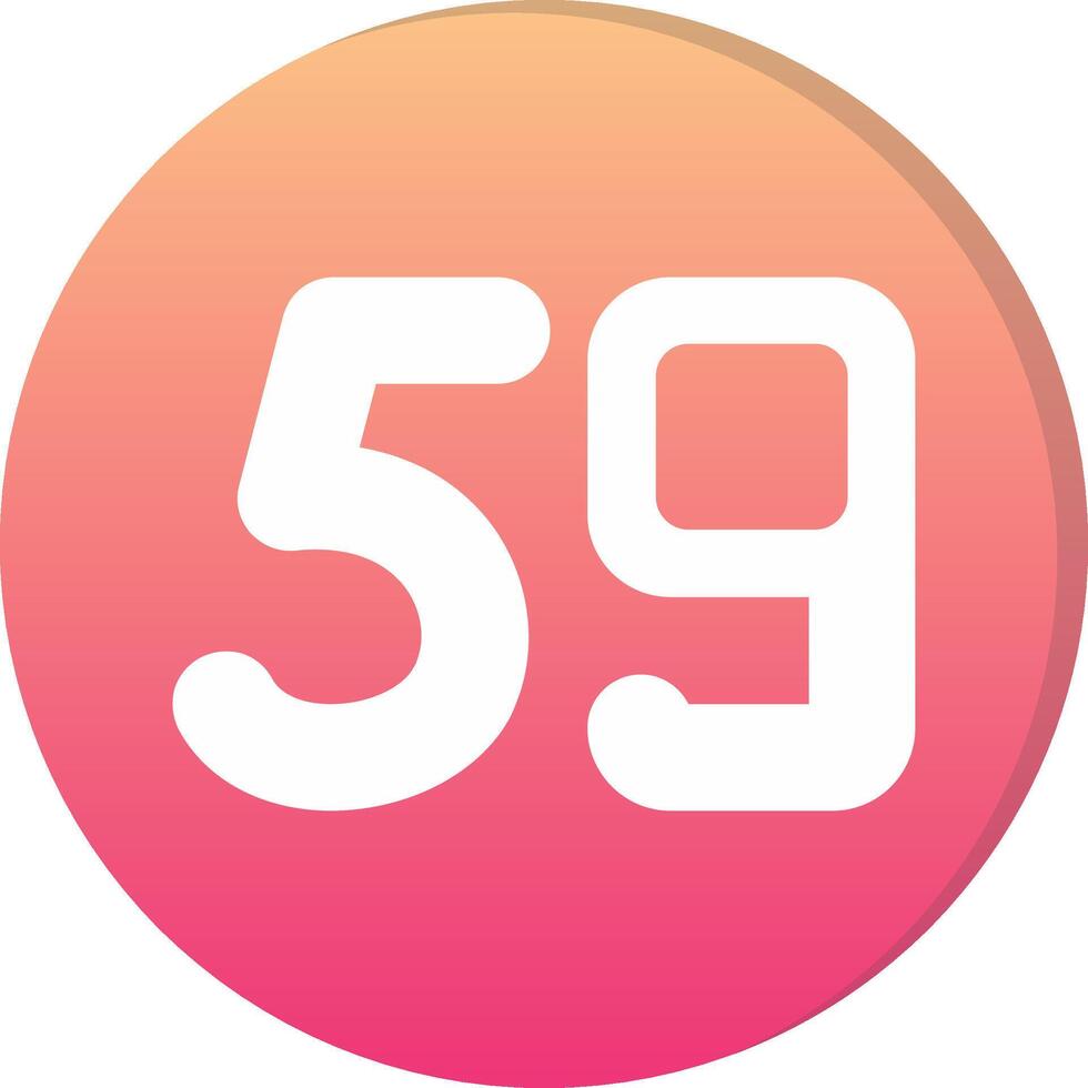 Fifty nine Circle Icon vector