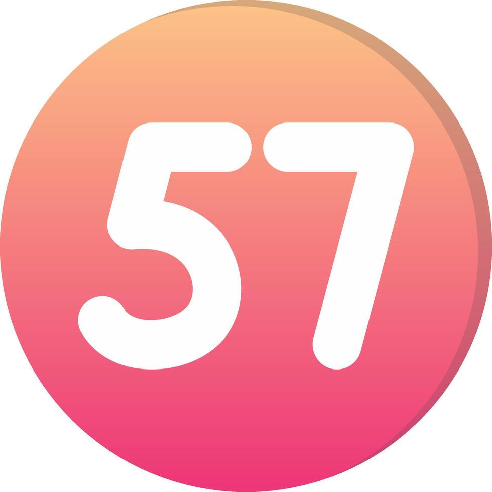 Fifty seven Circle Icon vector