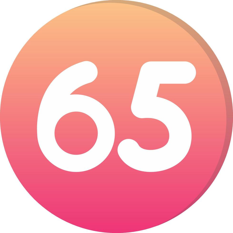 Sixty five Circle Icon vector