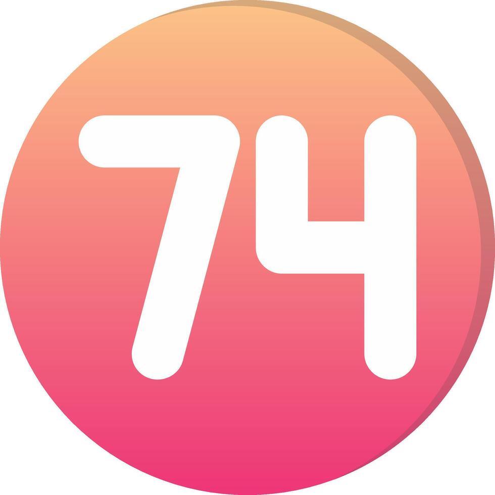 Seventy four Circle Icon vector