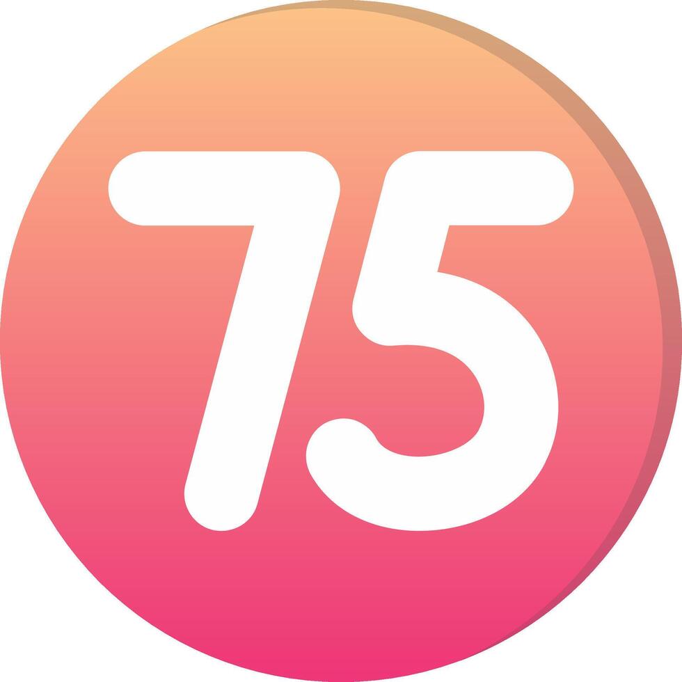 Seventy five Circle Icon vector