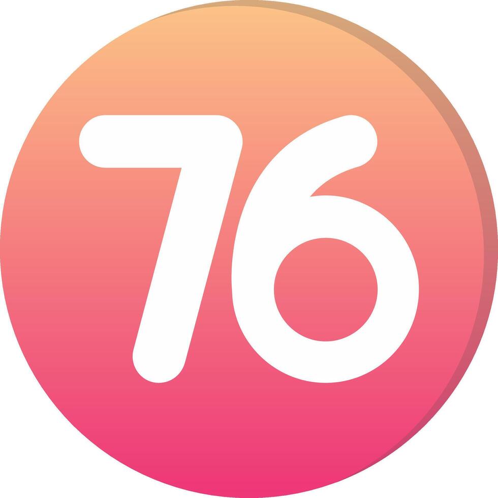 Seventy six Circle Icon vector