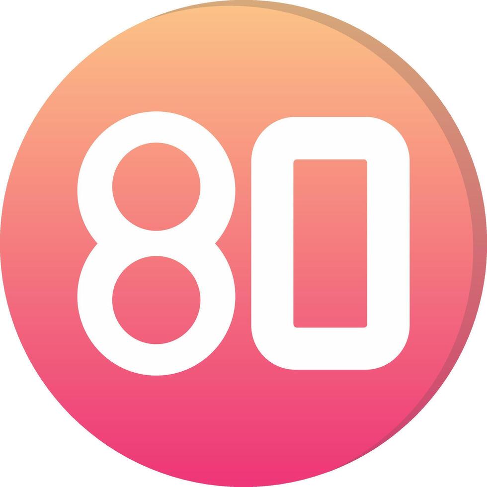 Eighty Circle Icon vector