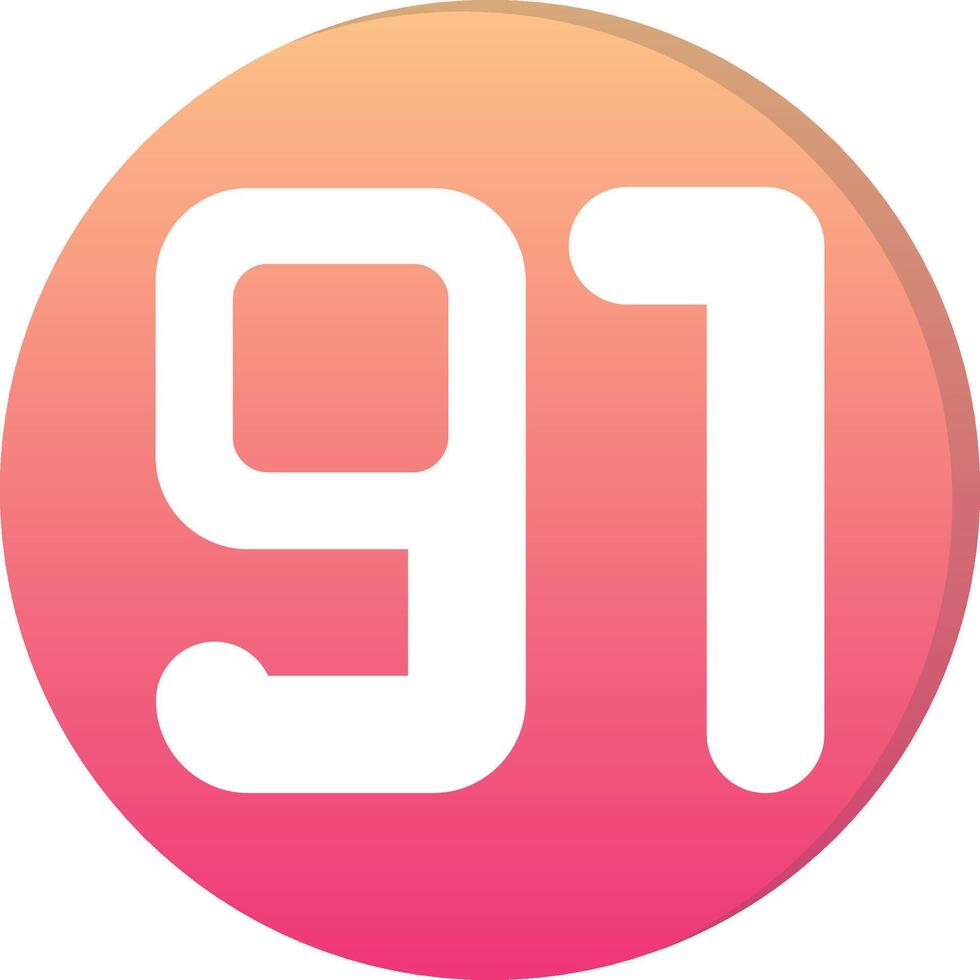 Ninety one Circle Icon vector