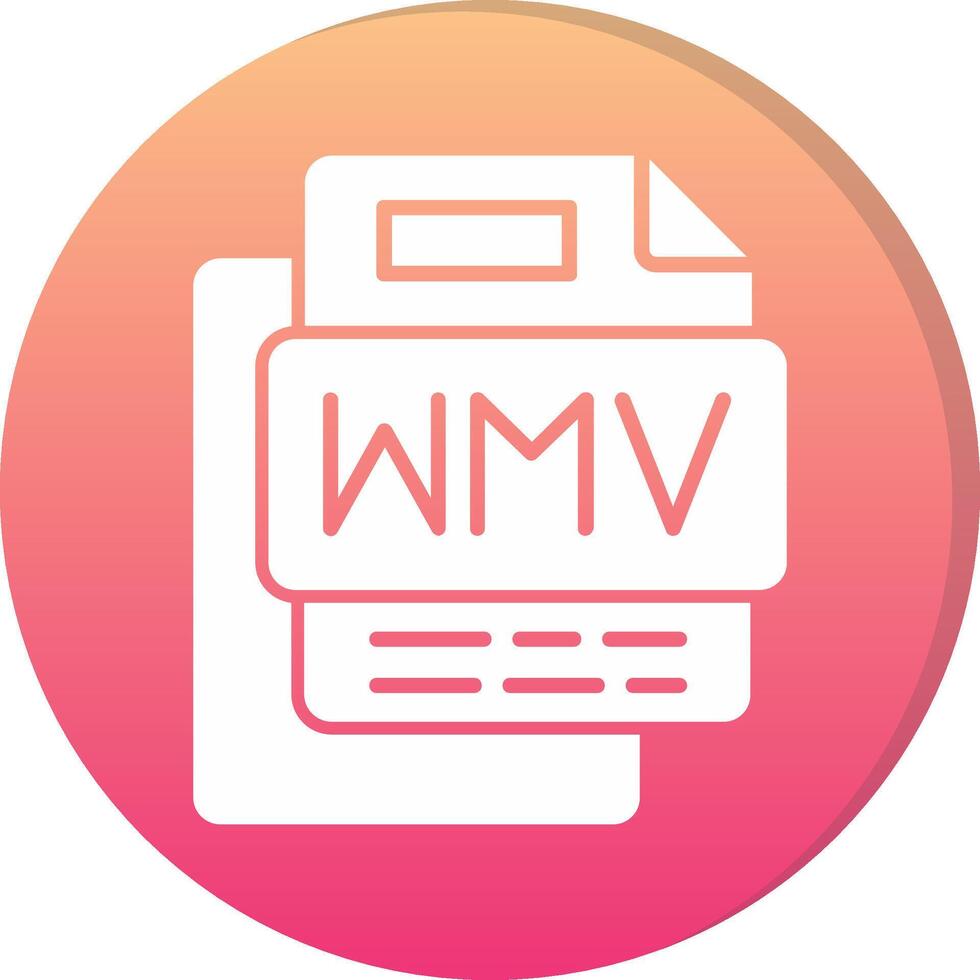 Wmv File Circle Icon vector