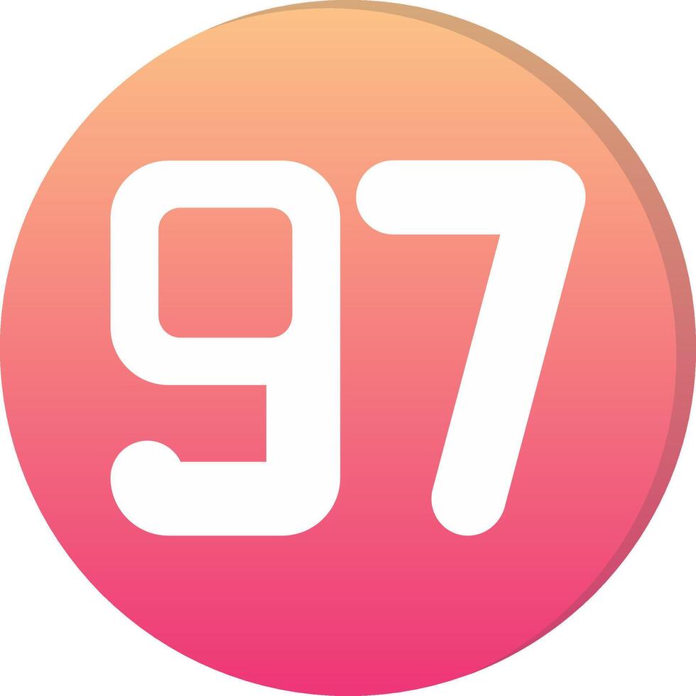 Ninety seven Circle Icon vector