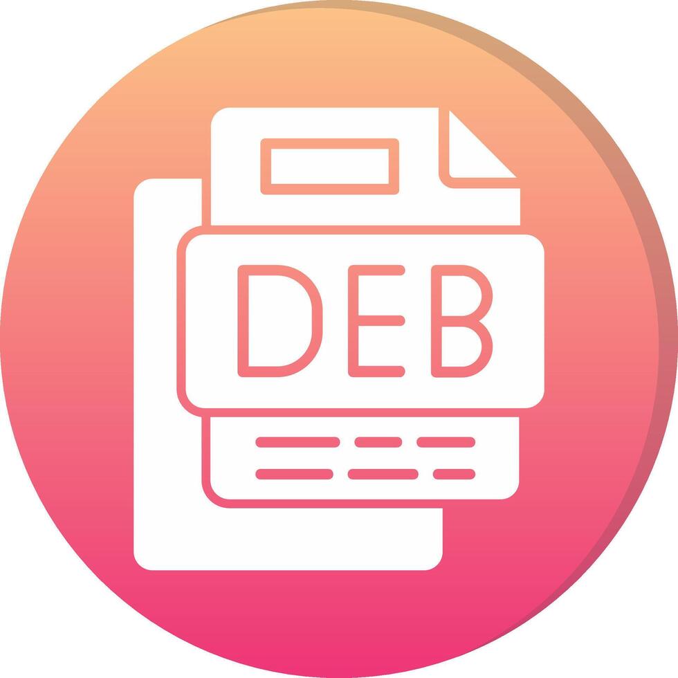 Deb File Circle Icon vector
