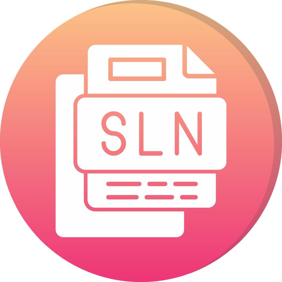 Sln File Circle Icon vector