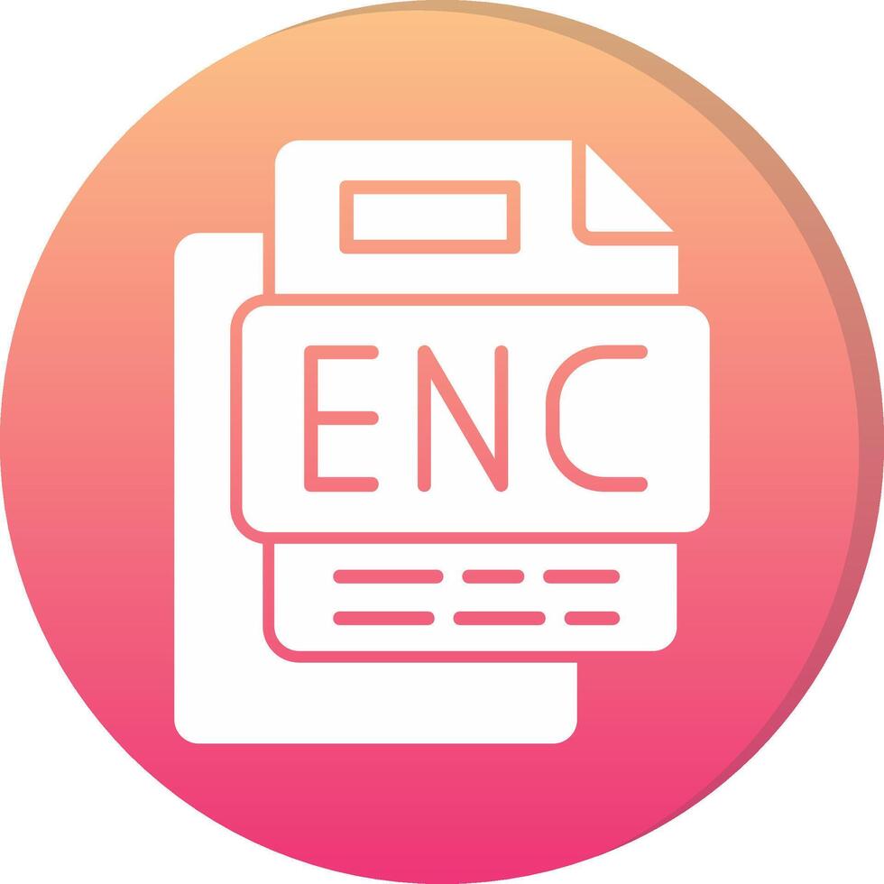Enc File Circle Icon vector