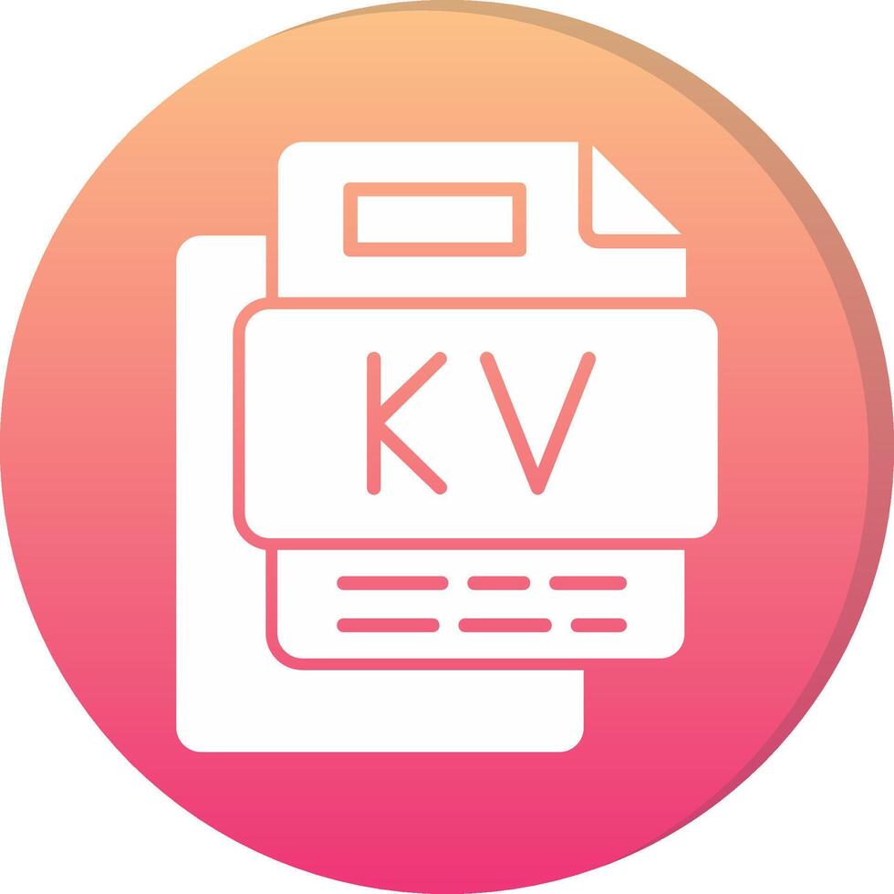 Kv File Circle Icon vector
