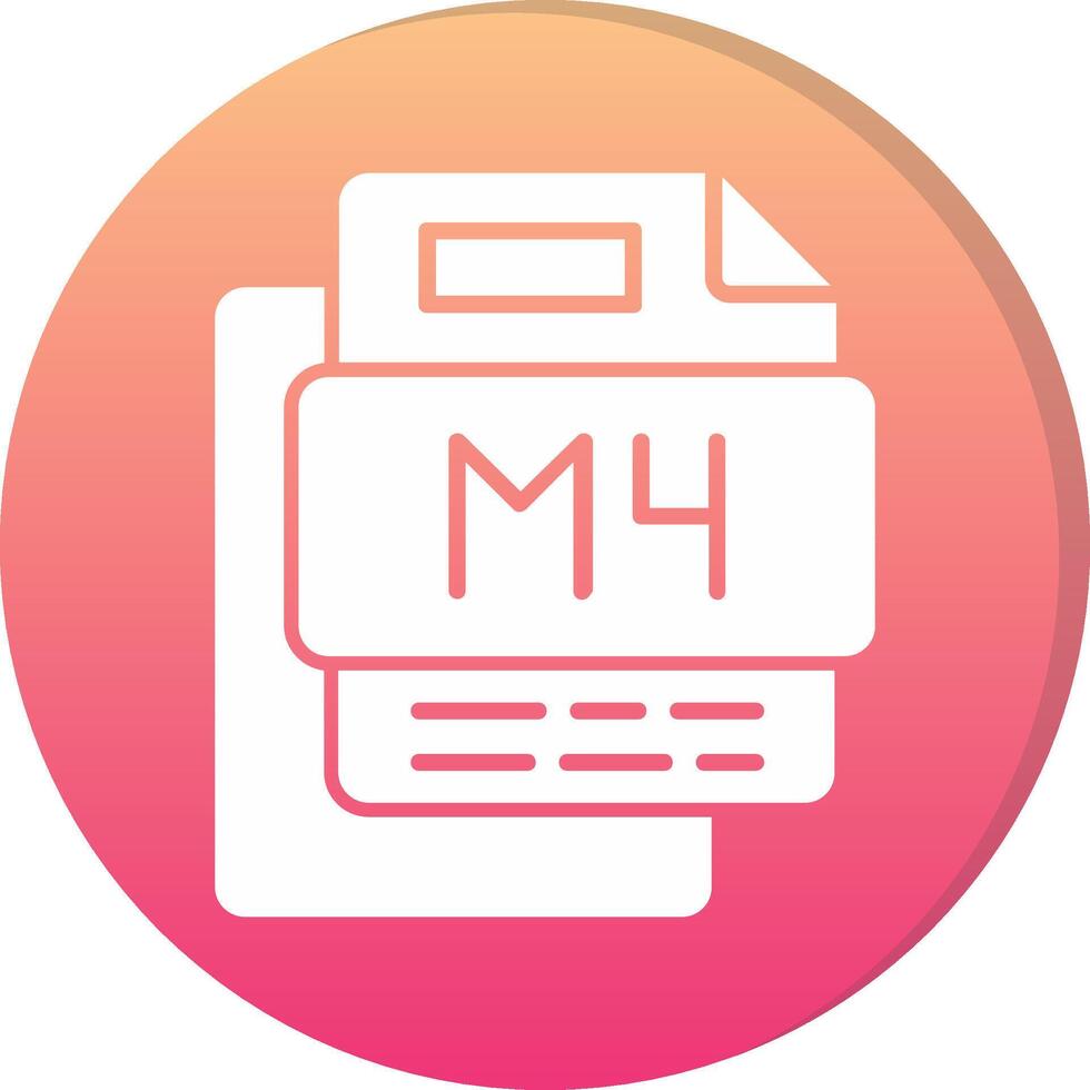 M4 File Circle Icon vector