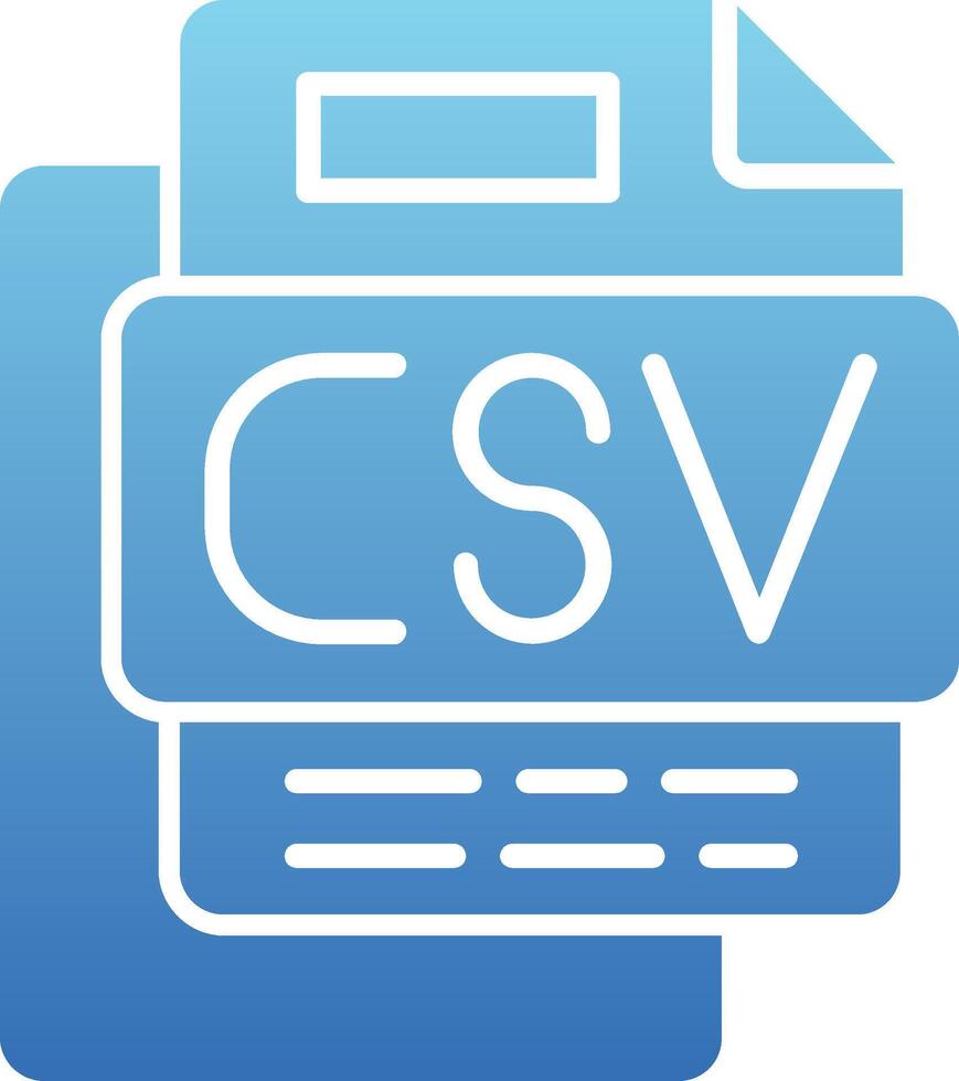 CSV File Glyph Gradient Icon vector