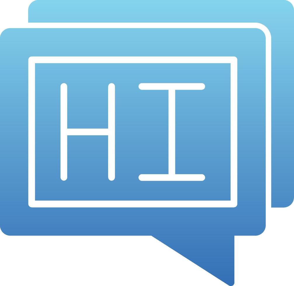 Hi Glyph Gradient Icon vector