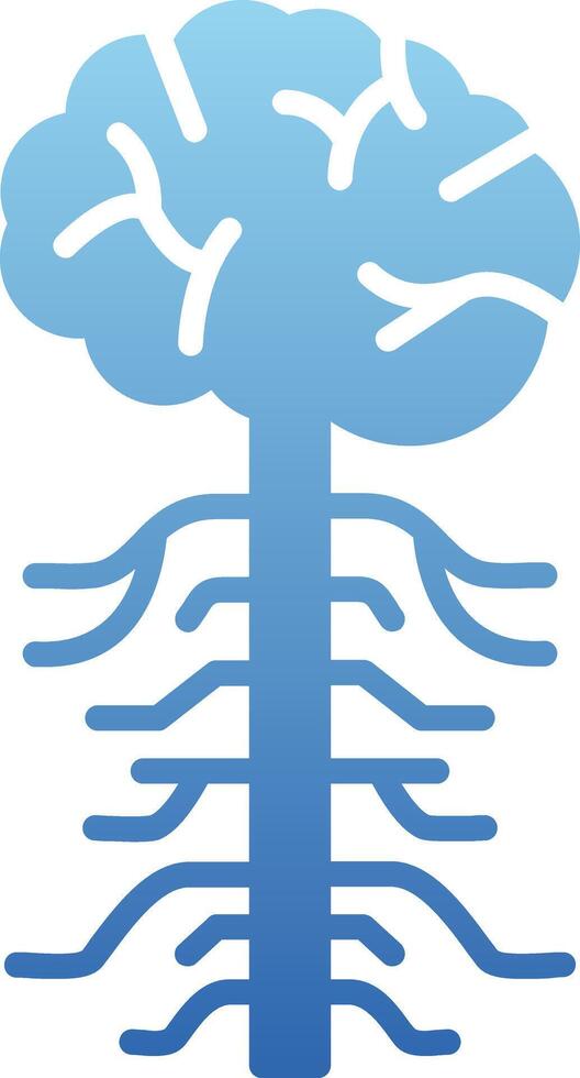 Nervous System Glyph Gradient Icon vector