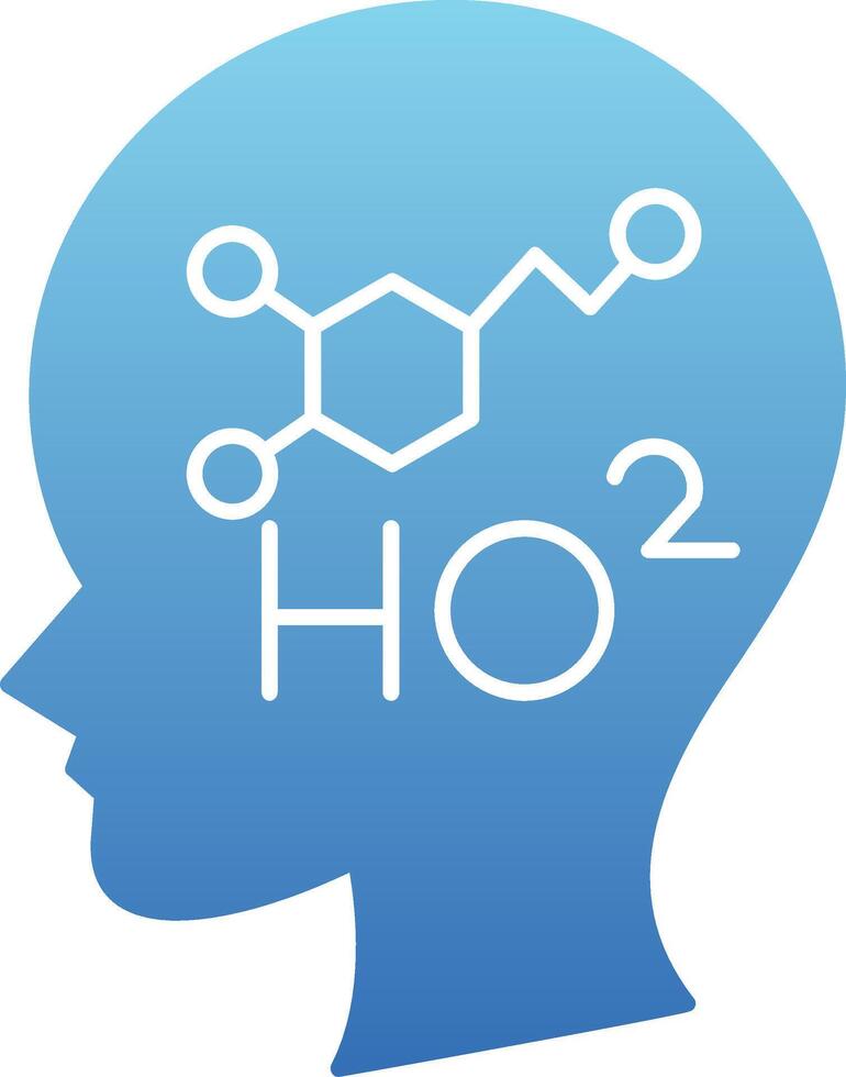 Dopamine Glyph Gradient Icon vector