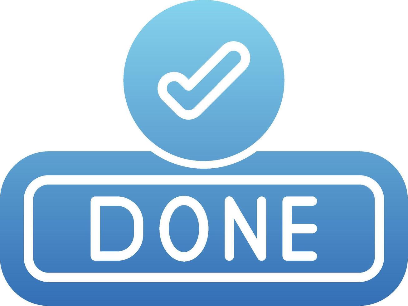Done Glyph Gradient Icon vector