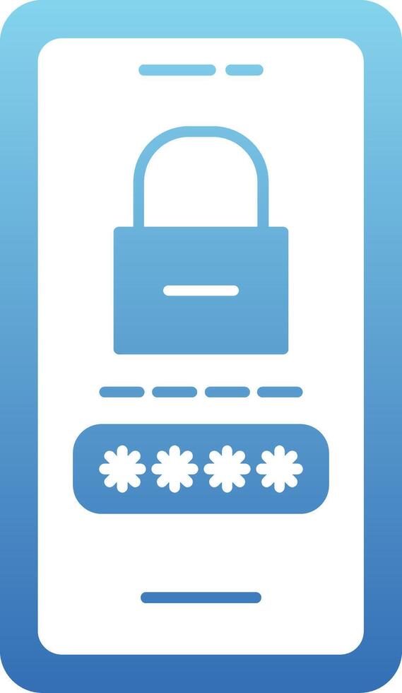 Password Lock Glyph Gradient Icon vector