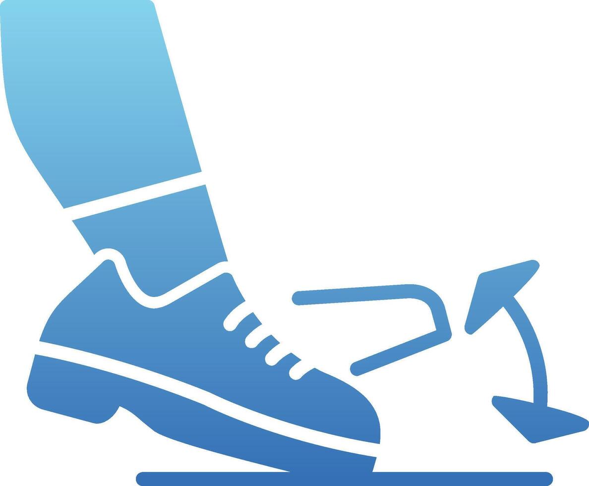 Toe Tap Glyph Gradient Icon vector