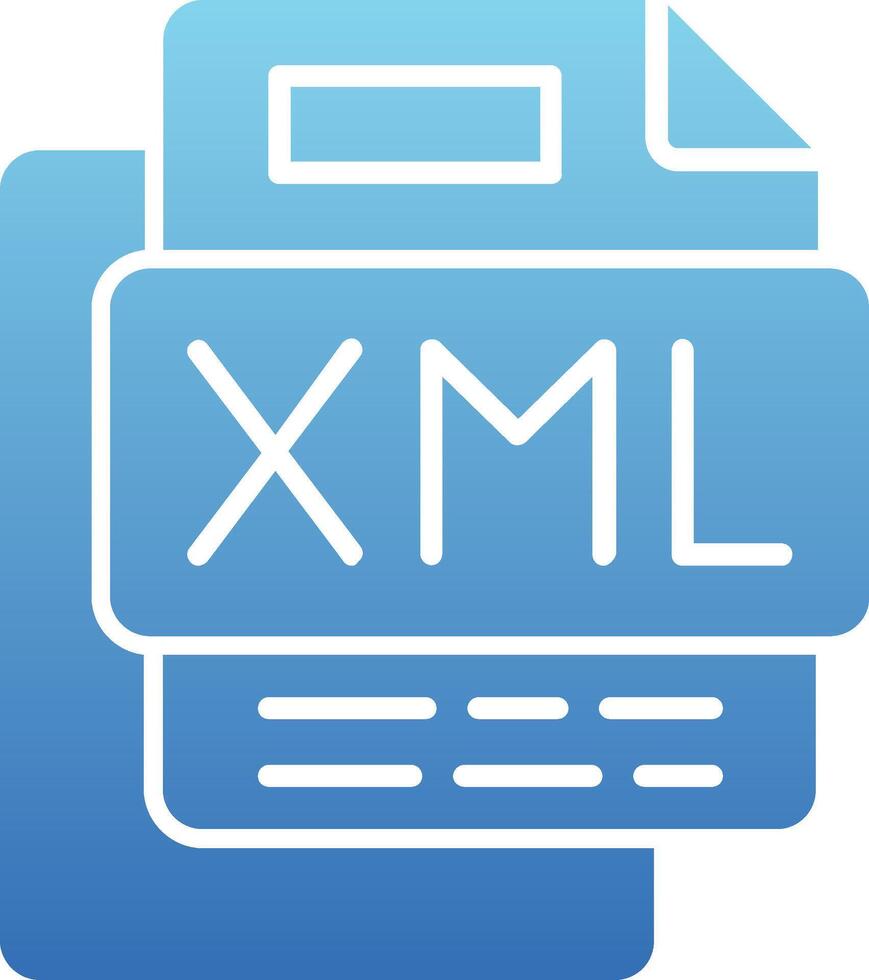 XML File Glyph Gradient Icon vector