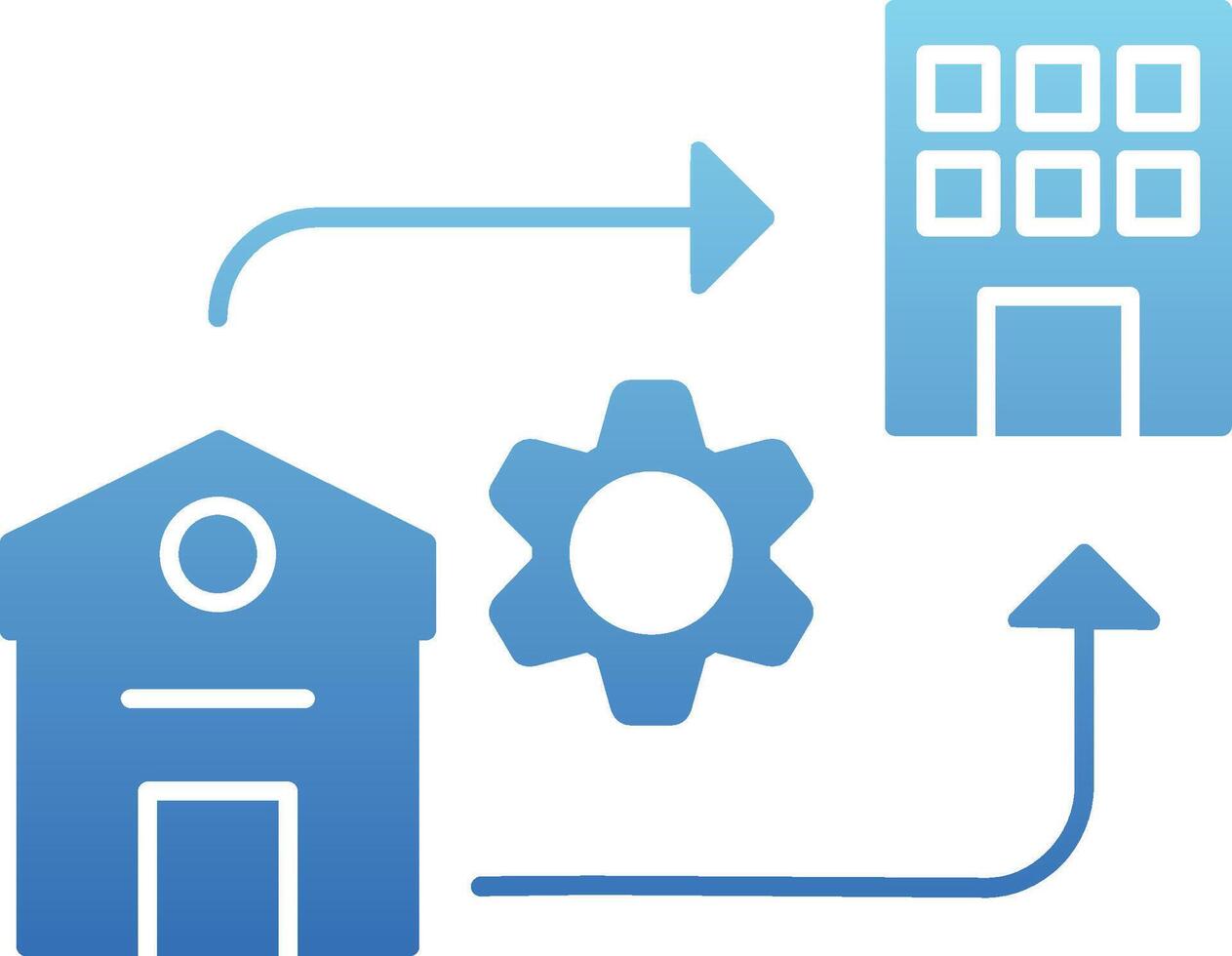 Hybrid Work Glyph Gradient Icon vector