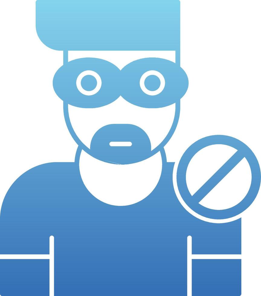 No Thief Glyph Gradient Icon vector