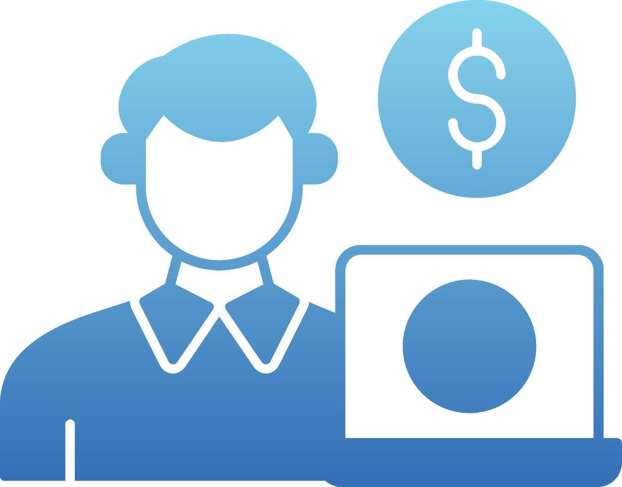Freelancer Glyph Gradient Icon vector