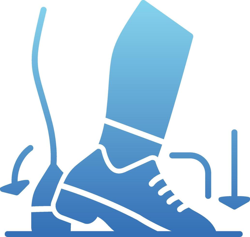 Toe Heel Glyph Gradient Icon vector