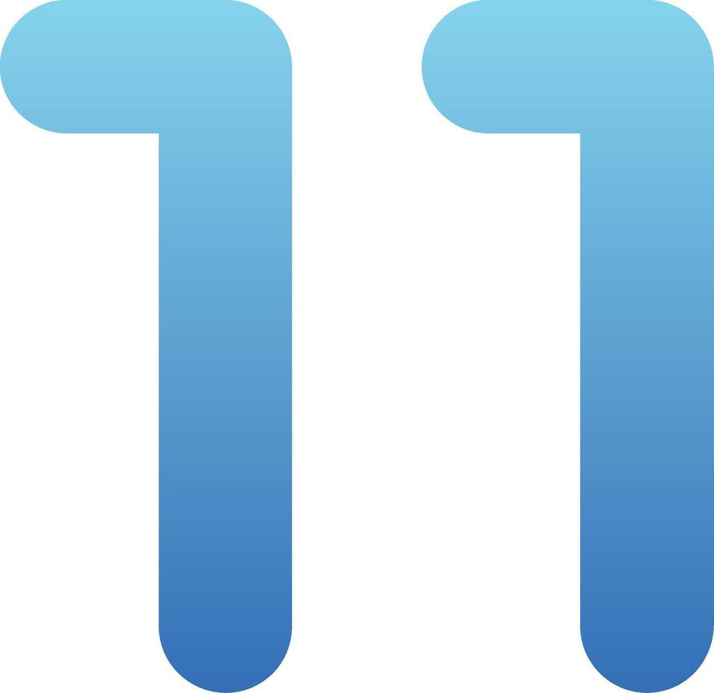 Eleven Glyph Gradient Icon vector