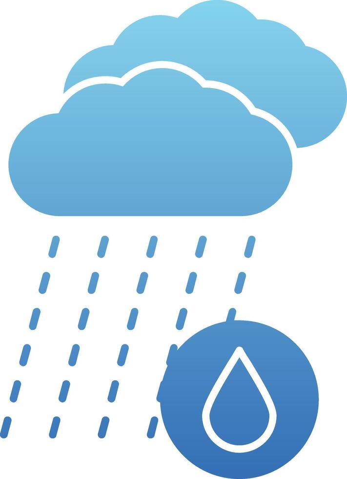 Rain Glyph Gradient Icon vector