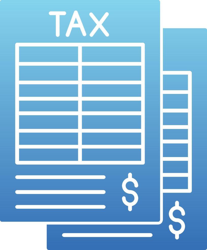Tax Form Glyph Gradient Icon vector