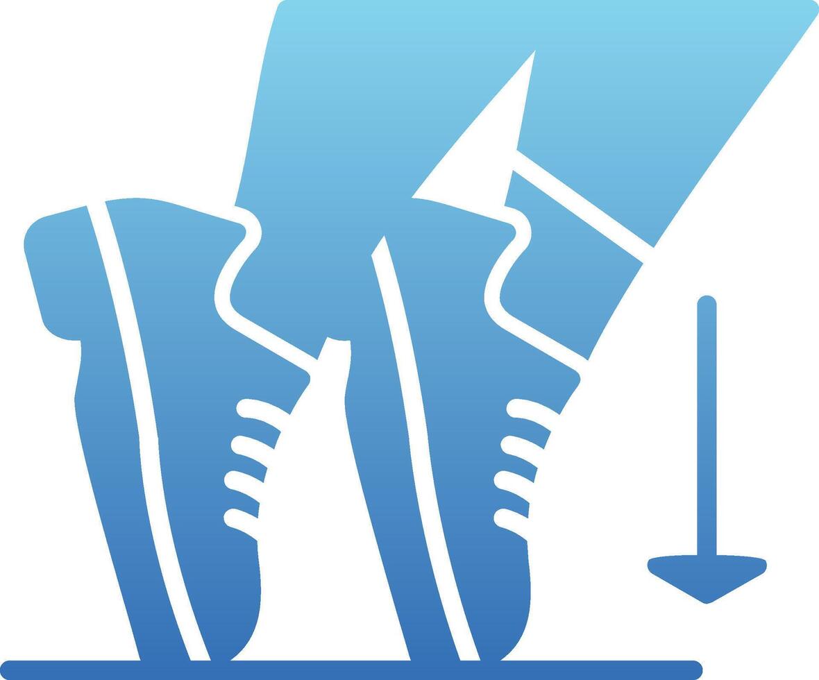 Toe Stand Glyph Gradient Icon vector